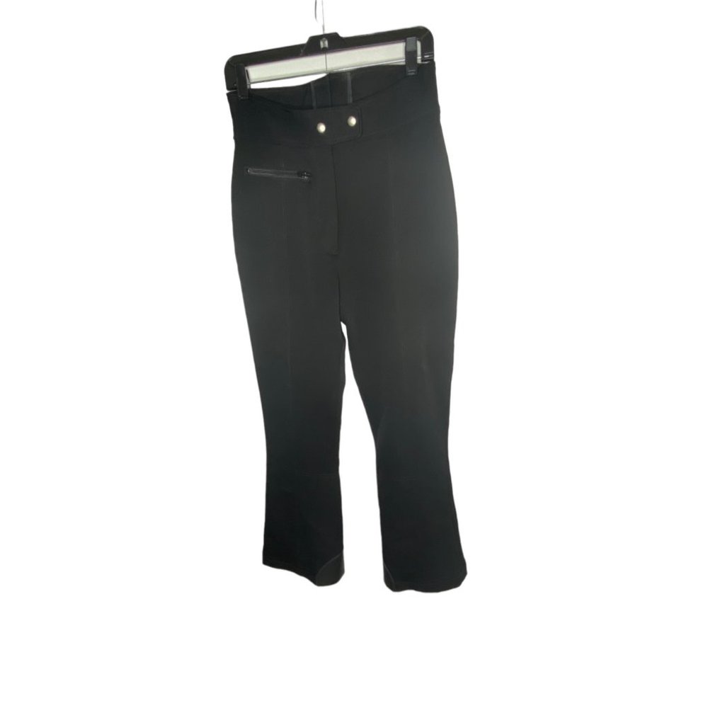Sportcaster Vintage Black Ski Pants Wool Nylon Stretch 10 High Waist Slimming